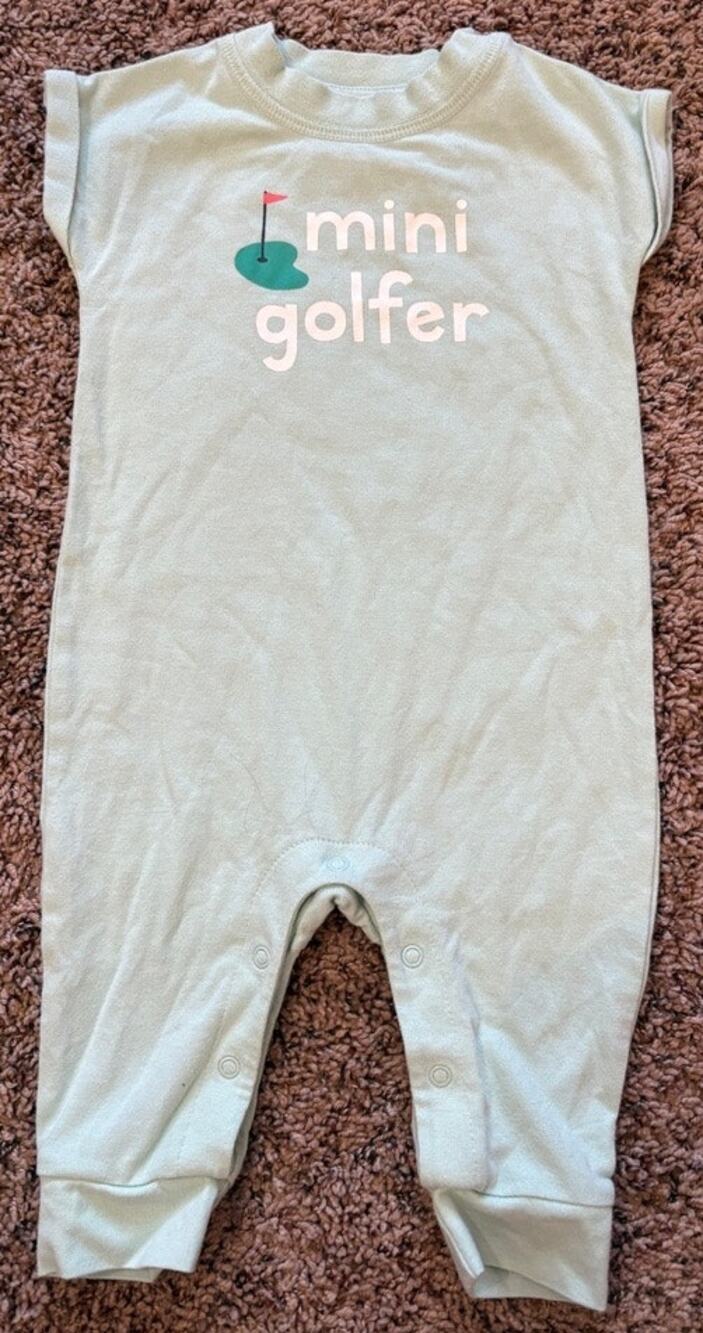 Cat & Jack Baby "Mini Golfer" Short-Sleeve Romper (Size 0-3 Months)